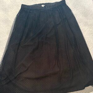 J.Crew Black Midi Tulle Skirt XL